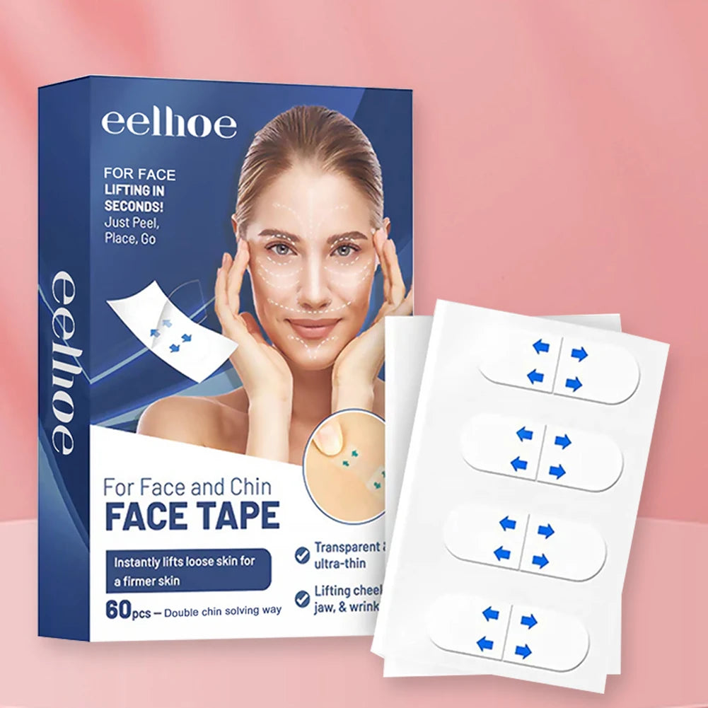 Portable anti Aging Patches 60Pcs Ingredient Safety anti Wrinkle Face Tape Waterproof Elastic Breathable for Face Forehead Neck